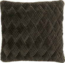 Nordal - Cushion cover, d. olive, velvet, braided
