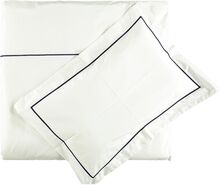 Gripsholm Eco Percale Bourdone Påslakanset Baby Vit/mörkblå