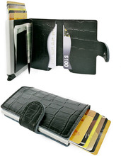 Plånbok med korthållare Safecard Kroko Svart
