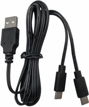 Laddkabel från USB-A till 2 st USB-C kontakter