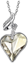Halsband "White heart" med en större vit Austrian Crystal och flera små Austrian Crystals samt i platinumplätering