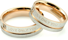 Parringar "Love Only You" i Rostfritt stål -Guld