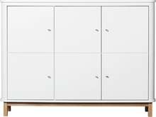 Wood multiskåp garderob vit/ ek, Oliver Furniture