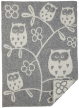 Tree Owl babyfilt ull light grey, Klippan Yllefabrik