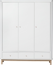 Garderob 3 dörrar Wood vit / ek Oliver Furniture