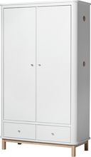 Garderob 2 dörrar Wood vit/ ek, Oliver Furniture