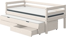 Säng vit 90 x 200 cm sänglådor utdragssäng, FLEXA CLASSIC