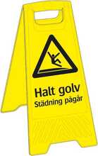 Varningsskylt "Varning halt golv"
