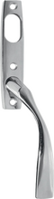 Handtag till låsbara spanjolettdörrar och -fönster ASSA Vinga 7314 med ovalt urtag - Mattkrom - Vänster