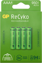Uppladdningsbart batteri GP ReCyko AAA med 950 mAh - 4-pack