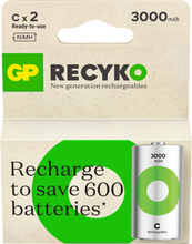 Uppladdningsbart batteri GP ReCyko C / LR14 med 3000 mAh - 2-pack