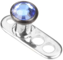 Shiny Blue Stone Dermal Anchor - Strl 1.6 x 2 mm med 3 mm kule