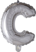 Bokstaven C - Sølvfarget JUMBO Folieballong 102 cm