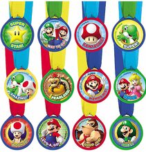 12 stk Medaljer - Super Mario Party