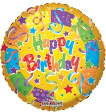 Happy Birthday - Folieballong med Motiv av Partykonfetti 46 cm