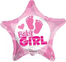 Baby Girl - Stjerneformet Folieballong 46 cm