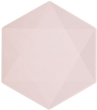 6 stk Vert Decor Rosa Heksagonale Papptallerkener 26 cm - Miljøvennlige