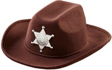 Brun Cowboyhatt til Barn med Sheriffstjerne