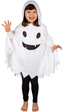 Hvit Ghost Poncho med Hette til Barn