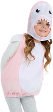 Rosa Hai Kostyme med Hette til Barn - 3-4 ÅR