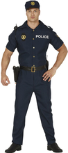 Mr Police Kostyme med Hatt, Jumpsuit og Belte - Small