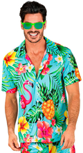 Breezy Flamingo Blå Hawaii Skjorte - XXL
