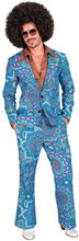 60's Blomstrete Blå Hippie Kostymedress til Herre - S