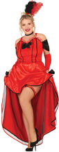 Rød Burlesque Kostymekjole til Dame - XL