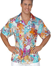 Blå Hawaii Skjorte med Blomstermotiv
