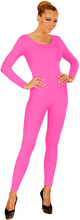 Neonrosa Bodysuit med Bein og Lange Armer - Strl S/M