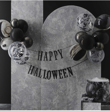 Happy Halloween Banner med Ballonger - Fright Night