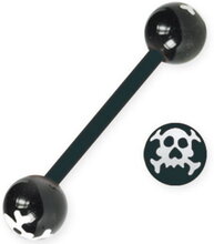 Crazy Skull Black - Tungepiercing