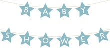 Blå og Hvit Stjerneformet Babyshower Banner 2,9 meter