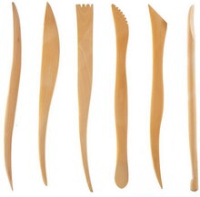 Wooden Sculpting Tools Set - 6 stk (Modellering Verktøy for Teatersminke)