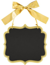 Fin Krittavle med Sløyfe og Glitterkant i Gull - 25 cm