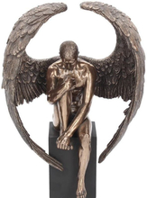 Angel's Reflection - Kontemplerende Englefigur i Bronse 26 cm