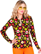 60's Mørk Blomstrete Hippie Kostymeskjorte til Dame - Small/Medium