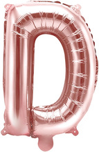Bokstaven D - Rosegullfarget 35 cm Liten Folieballong