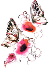Butterfly Flowers (Fake Tattoo)