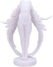 Hvit Frigjort Engelfigur med Utstrakte Armer 26,5 cm