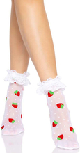 Lyse Rosa Sokker med Jordbær