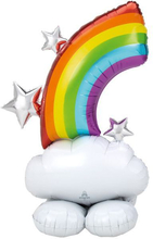 Sky med Regnbue Stor AirLoonz Stående Folieballong 132 cm