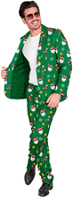 UV Glow Kostymdress til Herre med Nisse og Julemotiver - Large