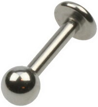 Silver Ball Labrett Piercing - Strl 1.2 x 10 mm med 3 mm kule