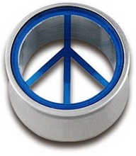 Piercing Plugg med Blått Peace-Tegn
