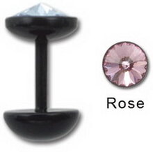 Pink Diamond - Svart Fake Piercing