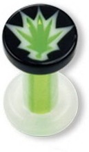 Green Weed - Hvit & Svart Piercing Plugg