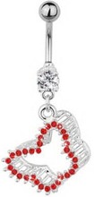 Sparkling Butterfly Belly Piercing - Red