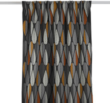 Blader Grå/Orange Gardin Arvidssons Textil