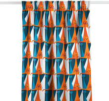 Kitty Orange/Blå Gardin Arvidssons Textil